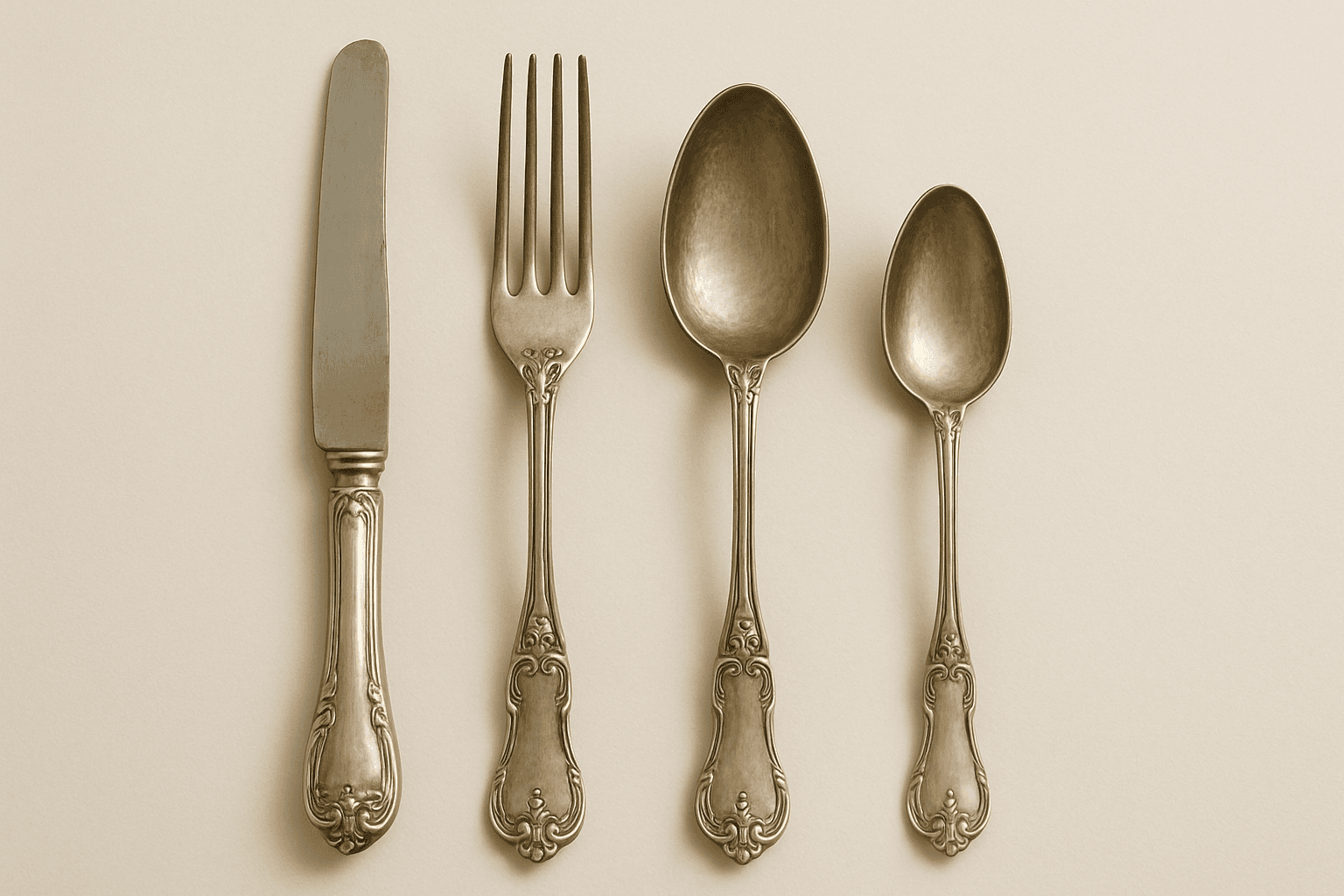 Silbernes Besteckset